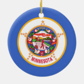 Staatsflagge von Minnesota Keramik Ornament (Hinten)