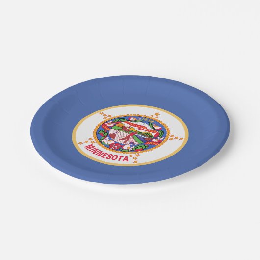 Staatsflagge von Minnesota Pappteller (Schrägansicht)