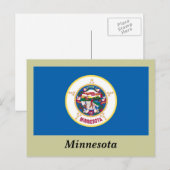 Staatsflagge von Minnesota Postkarte (Vorne/Hinten)