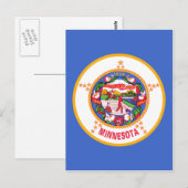 Staatsflagge von Minnesota Postkarte (Vorne/Hinten)