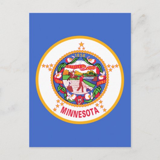 Staatsflagge von Minnesota Postkarte (Vorderseite)