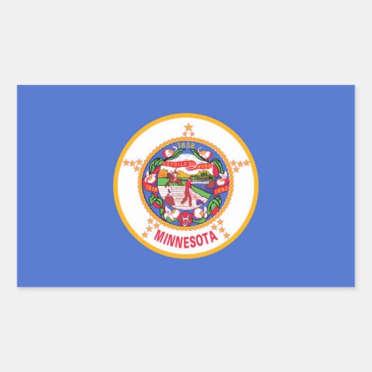 Staatsflagge von Minnesota Rechteckiger Aufkleber (Vorderseite)