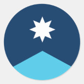 Staatsflagge von Minnesota Runder Aufkleber (Vorderseite)