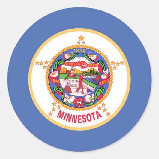 Staatsflagge von Minnesota Runder Aufkleber (Vorderseite)