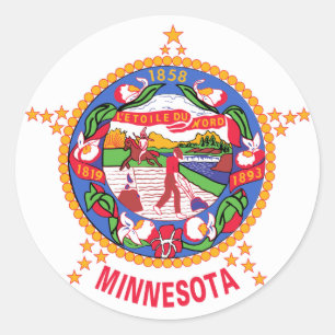 Staatsflagge von Minnesota Runder Aufkleber