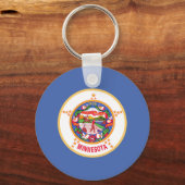 Staatsflagge von Minnesota Schlüsselanhänger (Vorderseite)