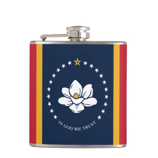 Staatsflagge von Mississippi Flachmann (Vorderseite)