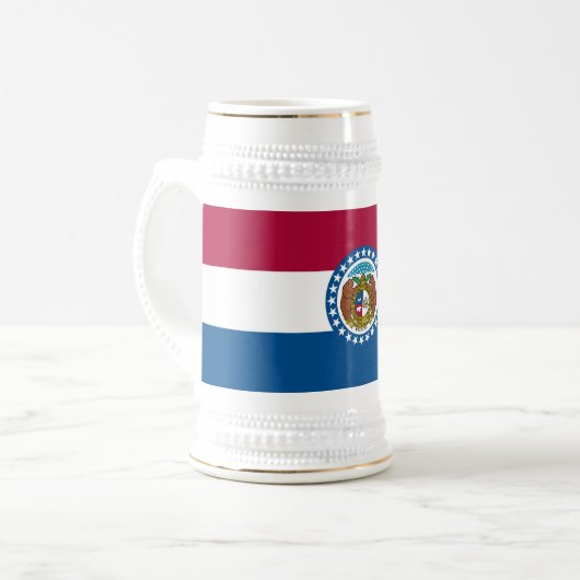 Staatsflagge von Missouri Bierglas (Vorderseite Links)