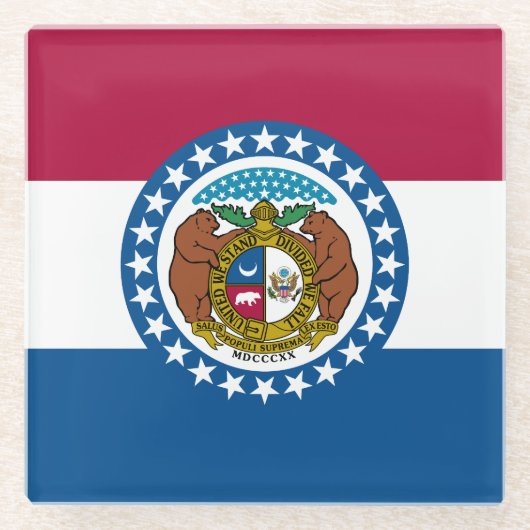 Staatsflagge von Missouri Glasuntersetzer (Vorderseite)