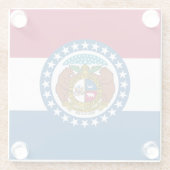 Staatsflagge von Missouri Glasuntersetzer (Rückseite)