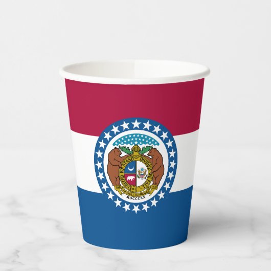 Staatsflagge von Missouri Pappbecher (Links)