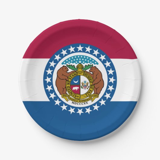 Staatsflagge von Missouri Pappteller (Vorderseite)
