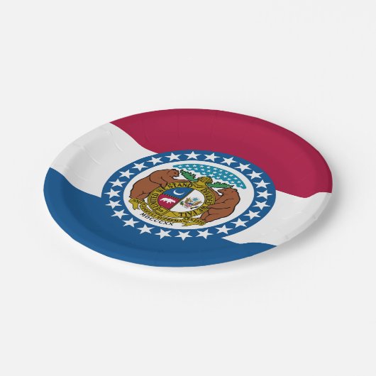 Staatsflagge von Missouri Pappteller (Schrägansicht)