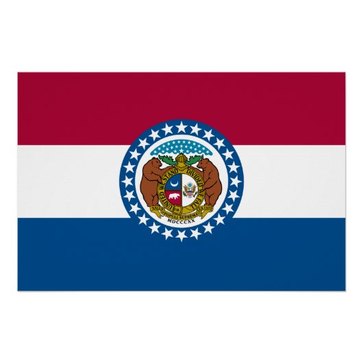 Staatsflagge von Missouri Poster (Vorderseite)