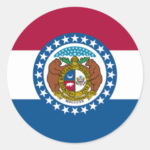 Staatsflagge von Missouri Runder Aufkleber