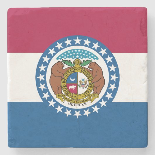 Staatsflagge von Missouri Steinuntersetzer (Vorderseite)