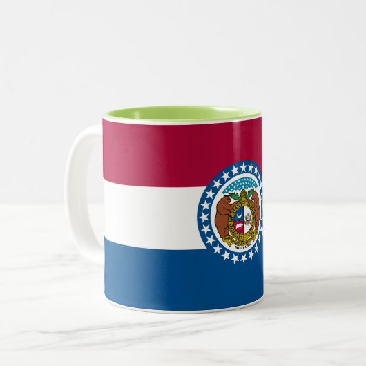 Staatsflagge von Missouri Zweifarbige Tasse (Vorderseite Links)