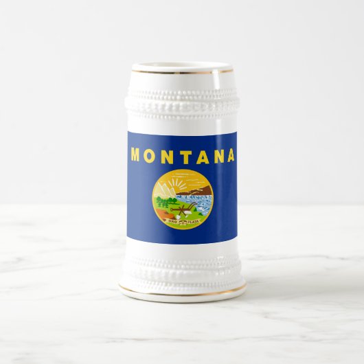 Staatsflagge von Montana Bierglas (Mittel)