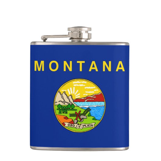 Staatsflagge von Montana Flachmann (Vorderseite)