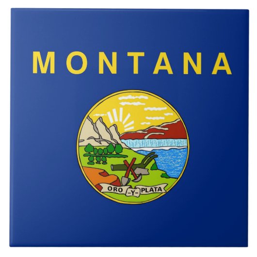 Staatsflagge von Montana Fliese (Vorderseite)