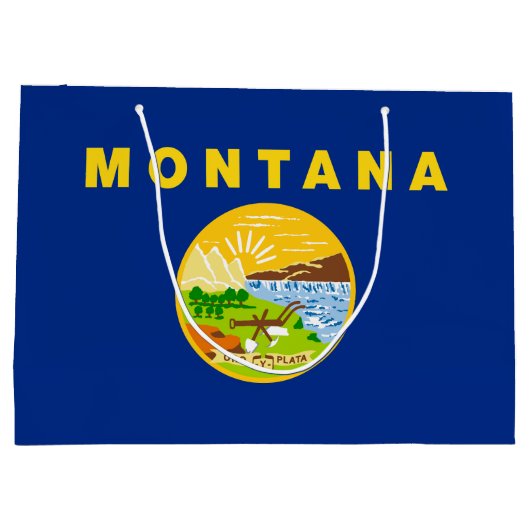 Staatsflagge von Montana Große Geschenktüte (Rückseite)