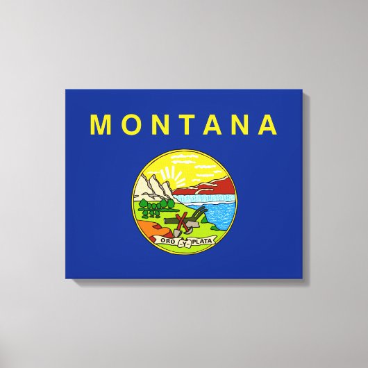 Staatsflagge von Montana Leinwanddruck (Vorderseite)