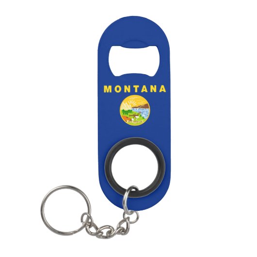 Staatsflagge von Montana Mini Flaschenöffner (Vorderseite)