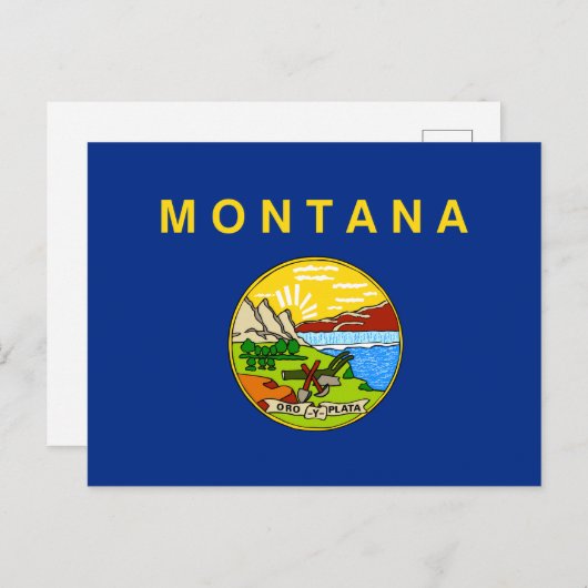 Staatsflagge von Montana Postkarte (Vorne/Hinten)