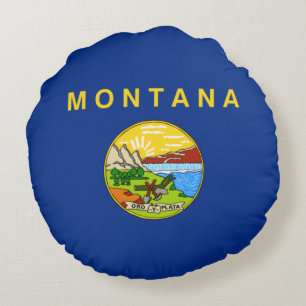 Staatsflagge von Montana Rundes Kissen