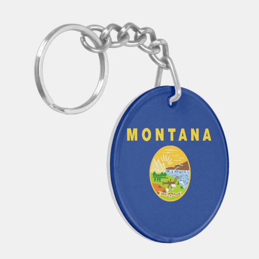 Staatsflagge von Montana Schlüsselanhänger (Vorderseite links)
