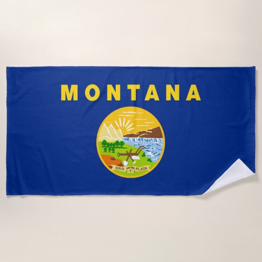 Staatsflagge von Montana Strandtuch (Vorderseite)