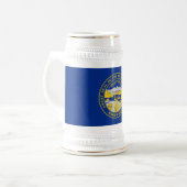 Staatsflagge von Nebraska Bierglas (Vorderseite Links)