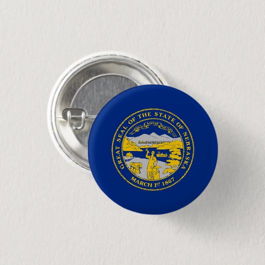 Staatsflagge von Nebraska Button (Vorne & Hinten)