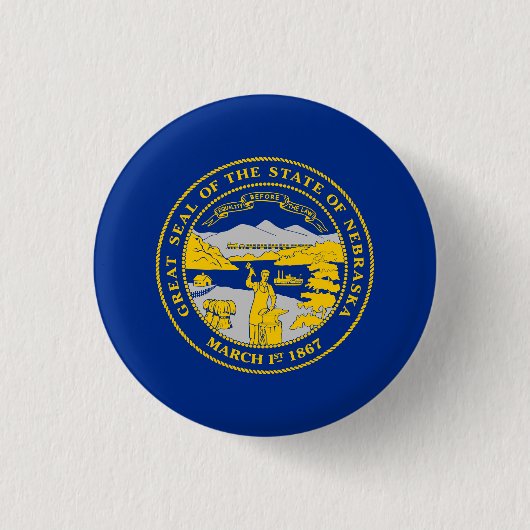 Staatsflagge von Nebraska Button (Vorderseite)