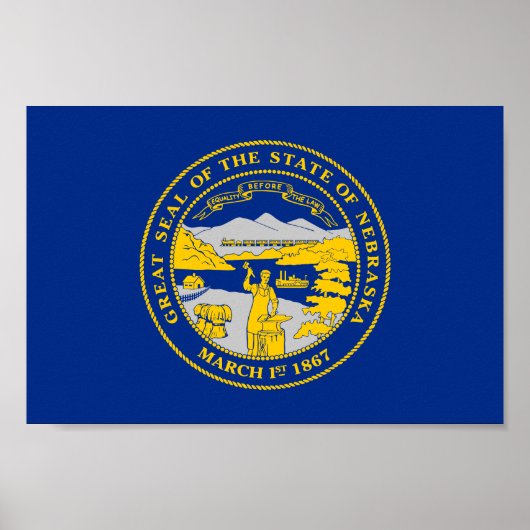Staatsflagge von Nebraska Poster (Vorne)