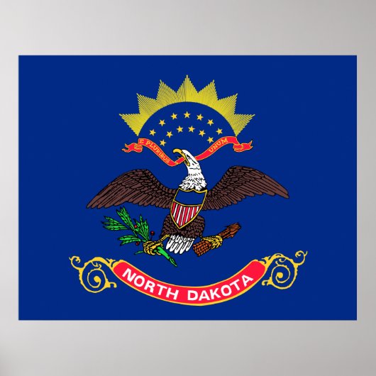 Staatsflagge von Nord-Dakota Poster (Vorne)