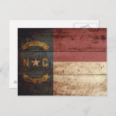 Staatsflagge von North Carolina auf Altholzkörnern Postkarte (Vorne/Hinten)
