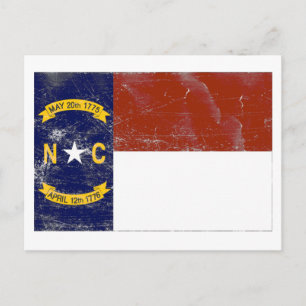Staatsflagge von North Carolina (beschädigt) Postkarte