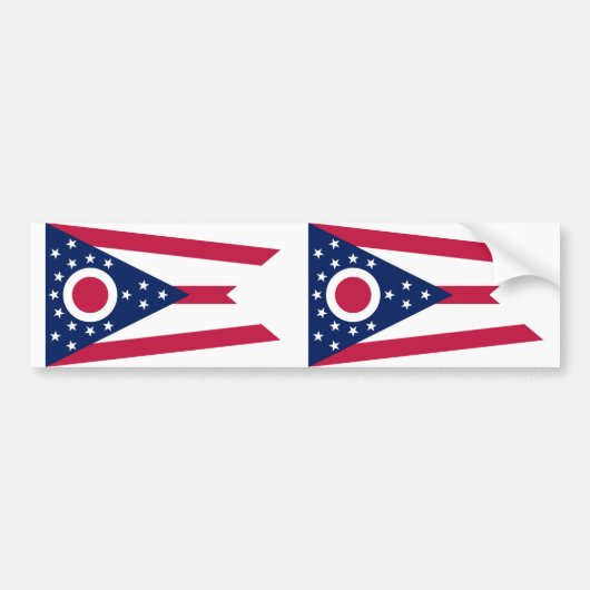 Staatsflagge von Ohio Autoaufkleber (Vorne)