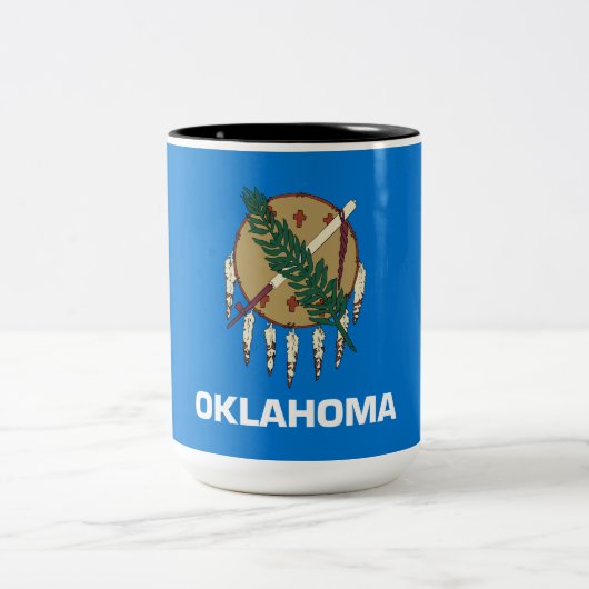 Staatsflagge von Oklahoma Zweifarbige Tasse (Mittel)