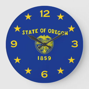 Staatsflagge von Oregon Große Wanduhr