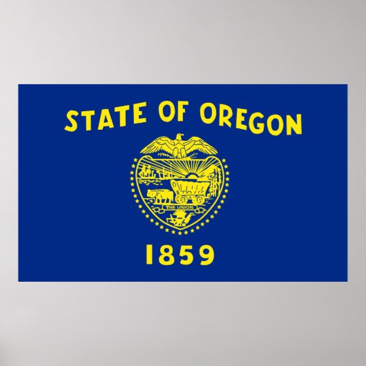 Staatsflagge von Oregon Poster (Vorne)