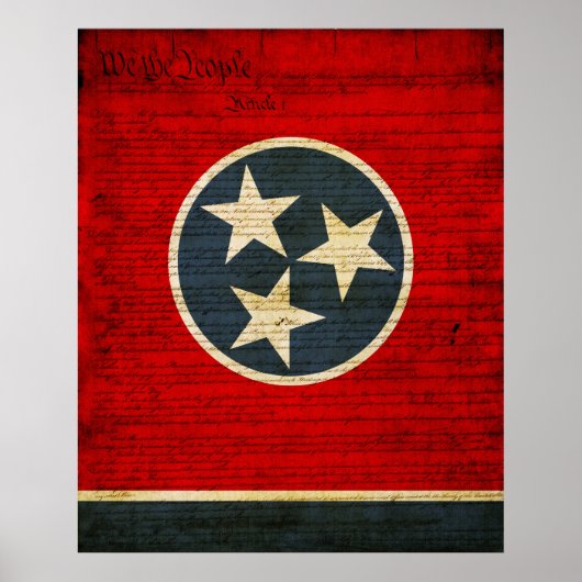 Staatsflagge von Tennessee Poster (Vorne)