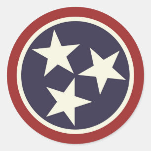 Staatsflagge von Tennessee Runder Aufkleber