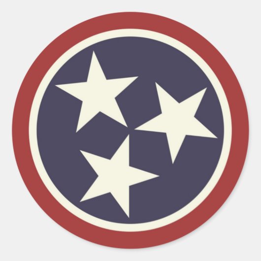 Staatsflagge von Tennessee Runder Aufkleber (Vorderseite)
