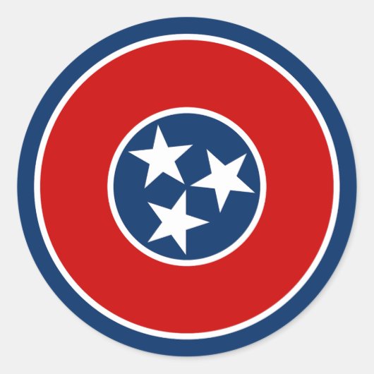 Staatsflagge von Tennessee Runder Aufkleber (Vorderseite)