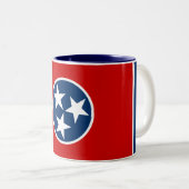 Staatsflagge von Tennessee Zweifarbige Tasse (VorderseiteRechts)