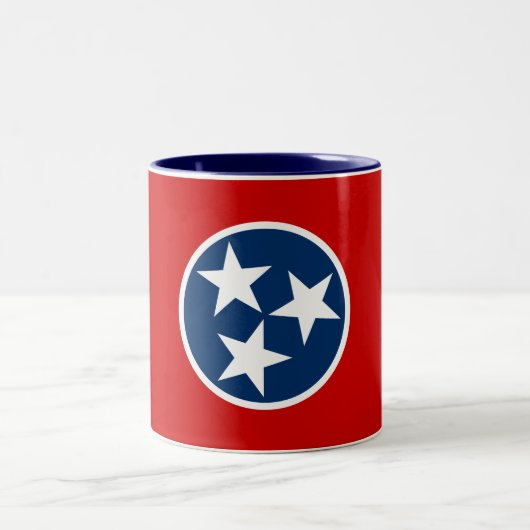 Staatsflagge von Tennessee Zweifarbige Tasse (Mittel)