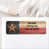 Staatsflagge von Texas auf Altholzkörnern (Insitu)