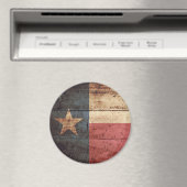 Staatsflagge von Texas auf Altholzkörnern Magnet (In Situ (Geschirrspüler))